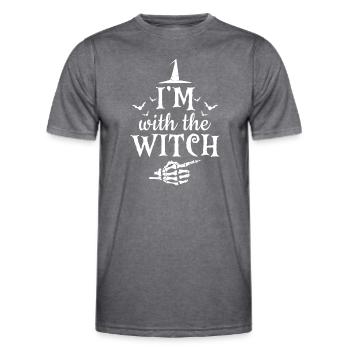 Halloween Men I’m With The Witch - T-shirt sport Homme - mélange sombre  - Devant - AI Model Male 178 dark (178cm)