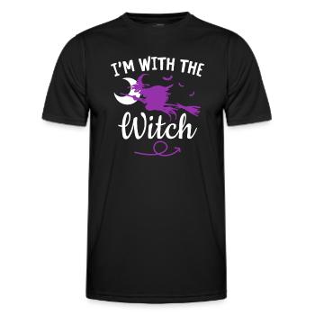 Halloween Männer Hexe I'm With The Witch - Männer Funktions-T-Shirt - Schwarz - Vorne - AI Model Male 178 dark (178cm)