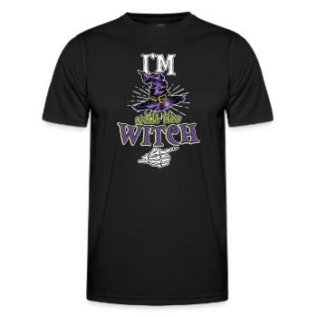 Halloween Männer I'm With The Witch - Männer Funktions-T-Shirt - Schwarz - Vorne - AI Model Male 178 dark (178cm)