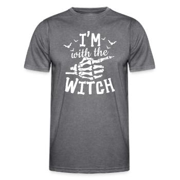 Halloween Men I’m With The Witch - T-shirt sport Homme - mélange sombre  - Devant - AI Model Male 178 dark (178cm)