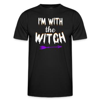 Halloween Männer Hexe I'm With The Witch - Männer Funktions-T-Shirt - Schwarz - Vorne - AI Model Male 178 dark (178cm)