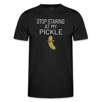L’humour du concombre pour hommes arrête de regarder mon cornichon - T-shirt sport Homme - noir - Devant - AI Model Male 178 dark (178cm)
