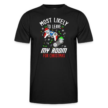 Weihnachten Gamer Gaming Spruch Humor Lustig Xmas - Männer Funktions-T-Shirt - Schwarz - Vorne - AI Model Male 178 dark (178cm)