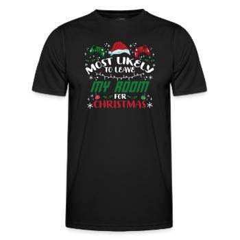 Noël Gamer Gaming Dire Drôle Humour Noël - T-shirt sport Homme - noir - Devant - AI Model Male 178 dark (178cm)