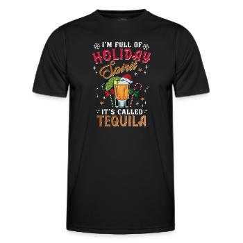 Christmas I'm Full Of Holiday Spirit Tequila - Men's Functional T-Shirt - black - Front - AI Model Male 178 dark (178cm)