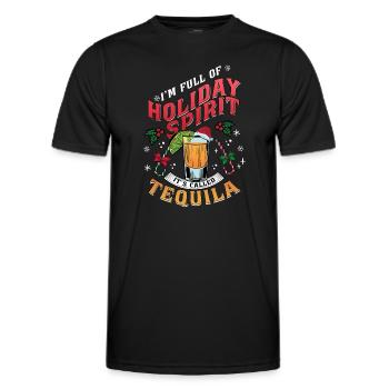 Christmas I'm Full Of Holiday Spirit Tequila - Men's Functional T-Shirt - black - Front - AI Model Male 178 dark (178cm)
