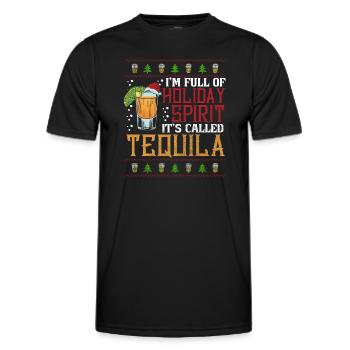 Christmas I'm Full Of Holiday Spirit Tequila - Men's Functional T-Shirt - black - Front - AI Model Male 178 dark (178cm)