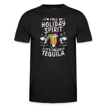 Christmas I'm Full Of Holiday Spirit Tequila - Men's Functional T-Shirt - black - Front - AI Model Male 178 dark (178cm)