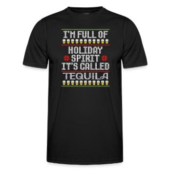 Christmas I'm Full Of Holiday Spirit Tequila - Men's Functional T-Shirt - black - Front - AI Model Male 178 dark (178cm)