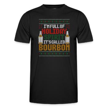 Weihnachten I'm Full Of Holiday Spirit Bourbon - Männer Funktions-T-Shirt - Schwarz - Vorne - AI Model Male 178 dark (178cm)