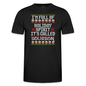 Weihnachten I'm Full Of Holiday Spirit Bourbon - Männer Funktions-T-Shirt - Schwarz - Vorne - AI Model Male 178 dark (178cm)