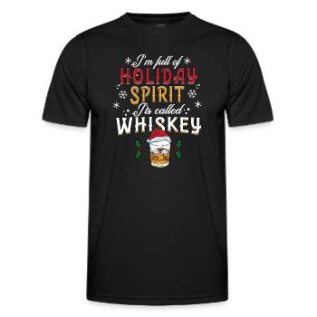 Christmas I'm Full Of Holiday Spirit Whiskey - Men's Functional T-Shirt - black - Front - AI Model Male 178 dark (178cm)