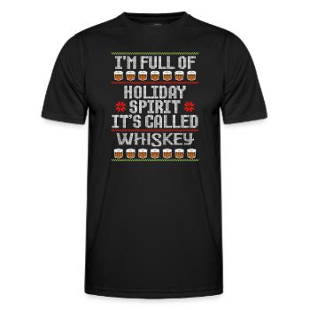 Weihnachten I'm Full Of Holiday Spirit Whiskey - Männer Funktions-T-Shirt - Schwarz - Vorne - AI Model Male 178 dark (178cm)