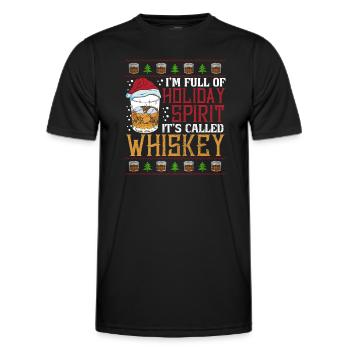 Christmas I'm Full Of Holiday Spirit Whiskey - Men's Functional T-Shirt - black - Front - AI Model Male 178 dark (178cm)