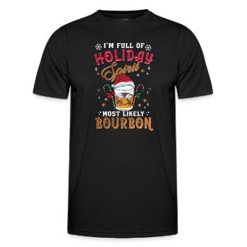 Christmas I'm Full Of Holiday Spirit Bourbon - Men's Functional T-Shirt - black - Front - AI Model Male 178 dark (178cm)
