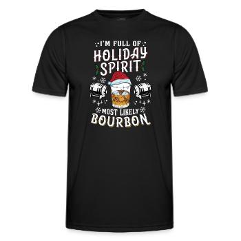 Christmas Xmas Whiskey Holiday Spirit Bourbon - Men's Functional T-Shirt - black - Front - AI Model Male 178 dark (178cm)