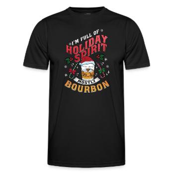 Christmas Xmas Whiskey Holiday Spirit Bourbon - Men's Functional T-Shirt - black - Front - AI Model Male 178 dark (178cm)