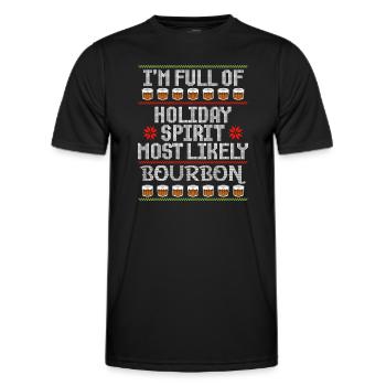 Weihnachten Xmas Whiskey Holiday Spirit Bourbon - Männer Funktions-T-Shirt - Schwarz - Vorne - AI Model Male 178 dark (178cm)