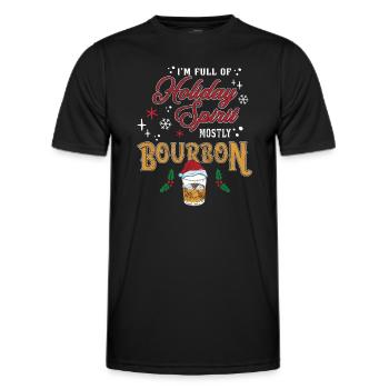 Christmas Xmas Whiskey Holiday Spirit Bourbon - Men's Functional T-Shirt - black - Front - AI Model Male 178 dark (178cm)