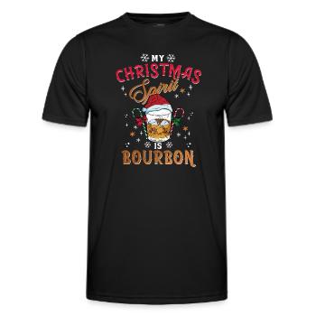 Noël Hommes Humour Noël Bourbon - T-shirt sport Homme - noir - Devant - AI Model Male 178 dark (178cm)