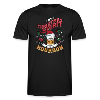 Noël Hommes Humour Noël Bourbon - T-shirt sport Homme - noir - Devant - AI Model Male 178 dark (178cm)