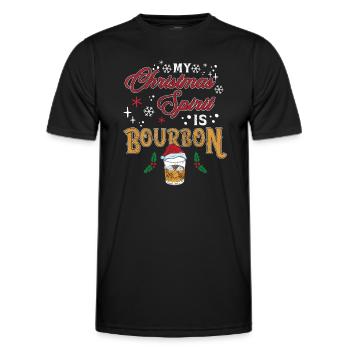 Noël Hommes Humour Noël Bourbon - T-shirt sport Homme - noir - Devant - AI Model Male 178 dark (178cm)