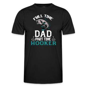 Angler Angeln Papa Vater Geschenkidee Humor Spruch - Männer Funktions-T-Shirt - Schwarz - Vorne - AI Model Male 178 dark (178cm)