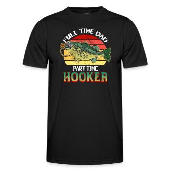 Angler Papa Vater Angeln Geschenkidee Humor Spruch - Männer Funktions-T-Shirt - Schwarz - Vorne - AI Model Male 178 dark (178cm)