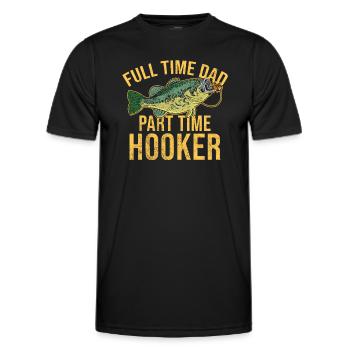 Angler Angeln Papa Vater Geschenkidee Humor Lustig - Männer Funktions-T-Shirt - Schwarz - Vorne - AI Model Male 178 dark (178cm)
