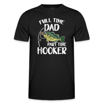 Angler Papa Vater Angeln Geschenkidee Lustig Humor - Männer Funktions-T-Shirt - Schwarz - Vorne - AI Model Male 178 dark (178cm)