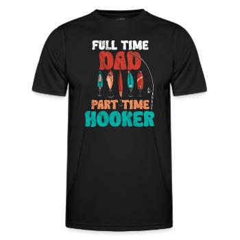 Angler Angeln Papa Vater Geschenkidee Lustig Humor - Männer Funktions-T-Shirt - Schwarz - Vorne - AI Model Male 178 dark (178cm)