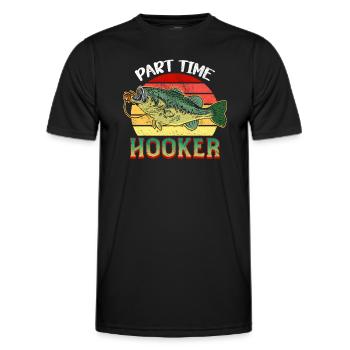 Pêcheur pêcheur pêche pêche idée cadeau humour - T-shirt sport Homme - noir - Devant - AI Model Male 178 dark (178cm)
