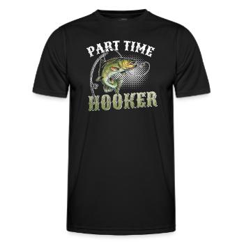Pêcheur pêcheur pêche pêche idée cadeau humour - T-shirt sport Homme - noir - Devant - AI Model Male 178 dark (178cm)