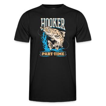 Pêcheur pêcheur pêche pêche idée cadeau humour - T-shirt sport Homme - noir - Devant - AI Model Male 178 dark (178cm)