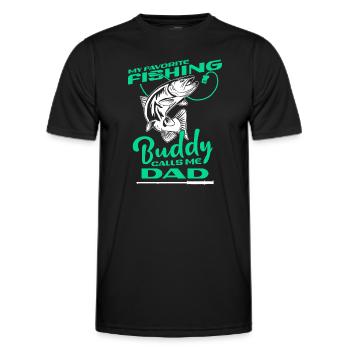 Angeln My Favorite Fishing Buddy Calls Me Dad - Men's Functional T-Shirt - black - Front - AI Model Male 178 dark (178cm)