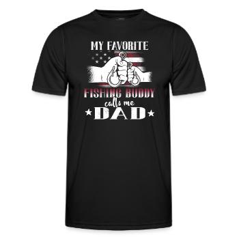 Angeln mon copain de pêche préféré m’appelle papa - T-shirt sport Homme - noir - Devant - AI Model Male 178 dark (178cm)