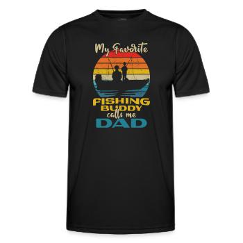 Angeln mon copain de pêche préféré m’appelle papa - T-shirt sport Homme - noir - Devant - AI Model Male 178 dark (178cm)