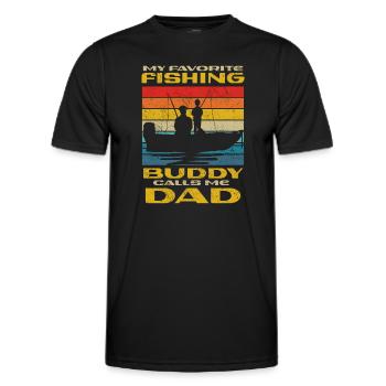 Angeln mon copain de pêche préféré m’appelle papa - T-shirt sport Homme - noir - Devant - AI Model Male 178 dark (178cm)