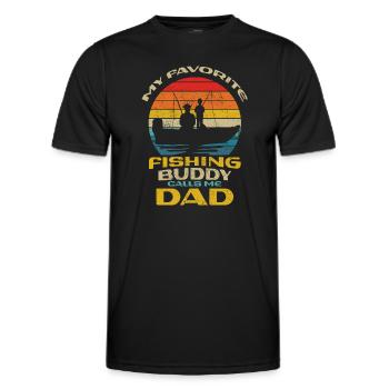Angeln mon copain de pêche préféré m’appelle papa - T-shirt sport Homme - noir - Devant - AI Model Male 178 dark (178cm)