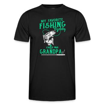 Angeln My Favorite Fishing Buddy Calls Me Grandpa - Men's Functional T-Shirt - black - Front - AI Model Male 178 dark (178cm)