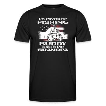 Angeln My Favorite Fishing Buddy Calls Me Grandpa - Men's Functional T-Shirt - black - Front - AI Model Male 178 dark (178cm)