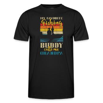 Angeln My Favorite Fishing Buddy Calls Me Grandpa - Men's Functional T-Shirt - black - Front - AI Model Male 178 dark (178cm)