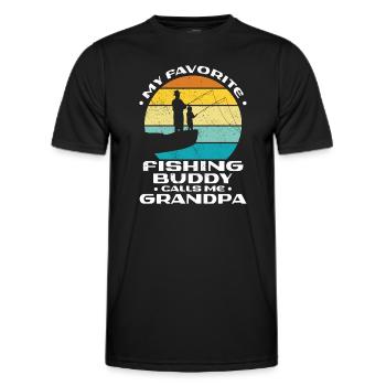 Angeln My Favorite Fishing Buddy Calls Me Grandpa - Men's Functional T-Shirt - black - Front - AI Model Male 178 dark (178cm)