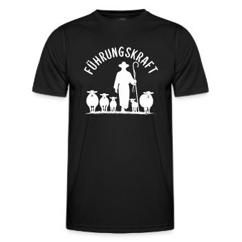 Führungskraft Schafe Hirte Geschenkidee Lustig - Männer Funktions-T-Shirt - Schwarz - Vorne - AI Model Male 178 dark (178cm)