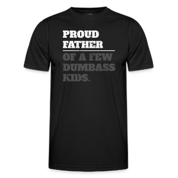 Papa Fun Geschenkidee Father Of A Few Dumbass Kids - Männer Funktions-T-Shirt - Schwarz - Vorne - AI Model Male 178 dark (178cm)
