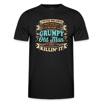 Opa Großvater Spruch Humor Become A Grumpy Old Man - Männer Funktions-T-Shirt - Schwarz - Vorne - AI Model Male 178 dark (178cm)