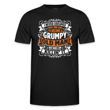 Opa Großvater Spruch Humor Become A Grumpy Old Man - Männer Funktions-T-Shirt - Schwarz - Vorne - AI Model Male 178 dark (178cm)