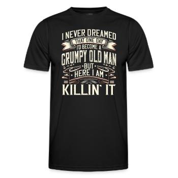 Opa Großvater Spruch Humor Become A Grumpy Old Man - Männer Funktions-T-Shirt - Schwarz - Vorne - AI Model Male 178 dark (178cm)