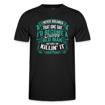 Grand-père Grand-père Humour drôle Devenir un vieil homme - T-shirt sport Homme - noir - Devant - AI Model Male 178 dark (178cm)