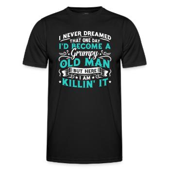 Opa Großvater Spruch Humor Become A Grumpy Old Man - Männer Funktions-T-Shirt - Schwarz - Vorne - AI Model Male 178 dark (178cm)